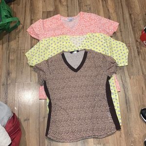3 pairs of scrub tops size medium